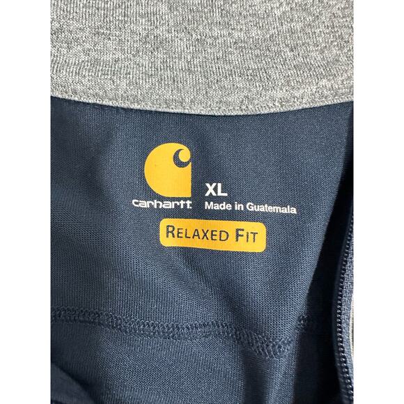 Carhartt Force 1/4 Zip Shirt Long Sleeve Navy Size XL Regular 100414 - Picture 2 of 9